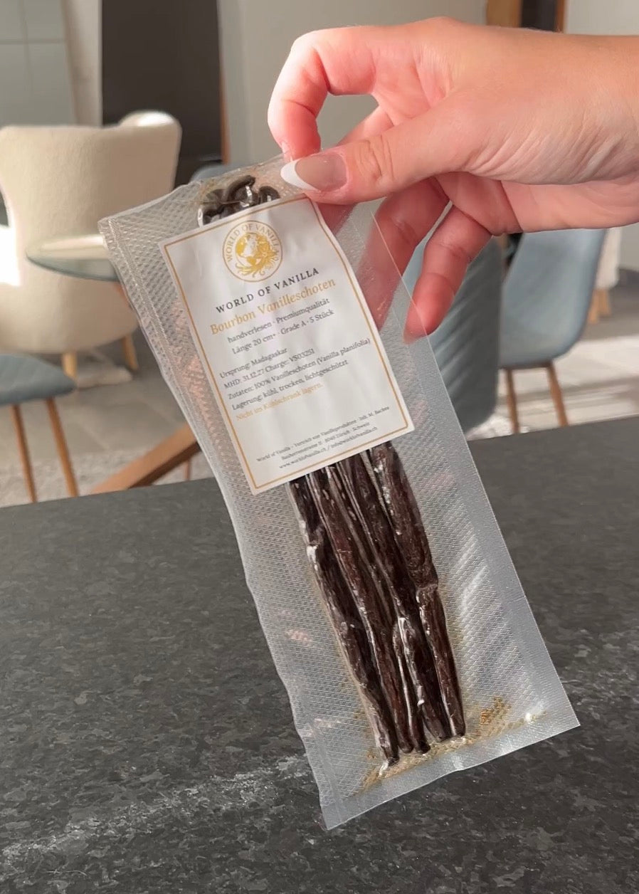 5 Bourbon Vanilleschoten aus Madagascar (20cm+)